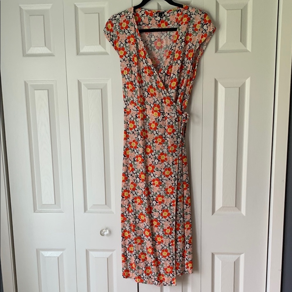 J. Crew Mercantile Floral Wrap Dress Size Small
